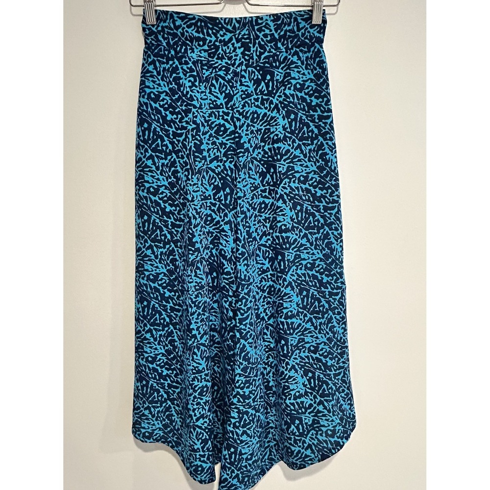 Travida Tra Vida Boho Indie Womens Blue Wide Leg Pull On Resortwear Pant Palazzo